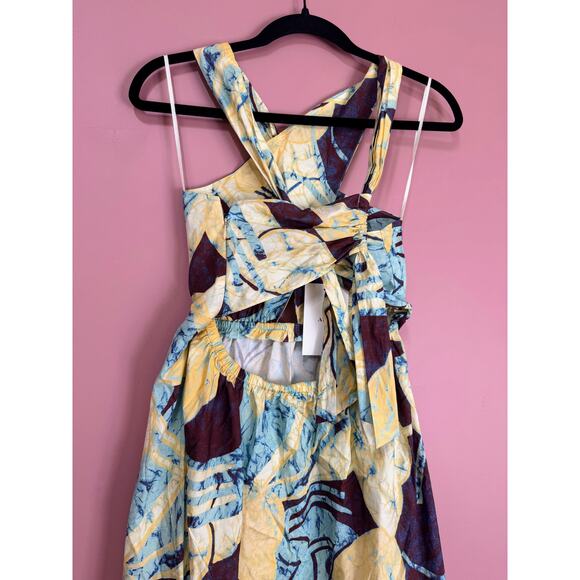 A.L.C Veronica Dress in Carob & Chardonnay Size 4 Maxi Poplin Summer Party - Picture 9 of 10